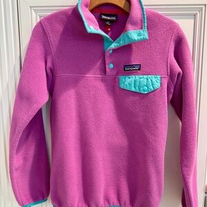 Patagonia Magenta Fleece with Aqua Trim